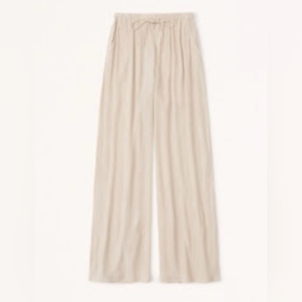 Crinkle Textured Pull-On Wide Leg Pant